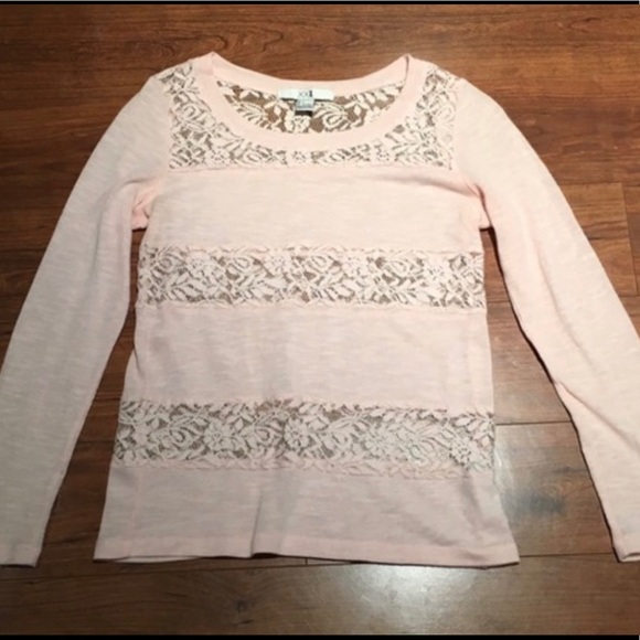 Forever 21 long sleeve lace peach blouse size small - Picture 1 of 3